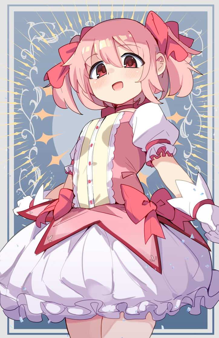 1girl, bow, dress, frilled_dress, frilled_skirt, frills, gloves, hair_bow
