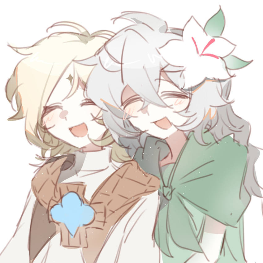 1boy, 1girl, blonde_hair, braid, closed_eyes, colored_eyelashes, cookie_run, cookie_run:_kingdom