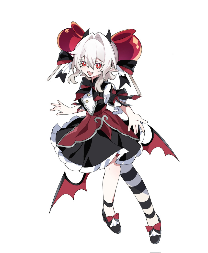 1girl, black_bow, black_bowtie, bow, bowtie, candy_apple, candy_apple_cookie, candy_apple_hair_ornament