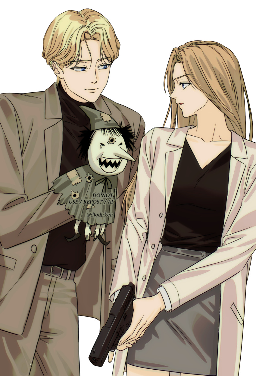 1boy, 1girl, anna_liebert, blue_eyes, brother_and_sister, cowboy_shot, djqdjrkeh, eye_contact