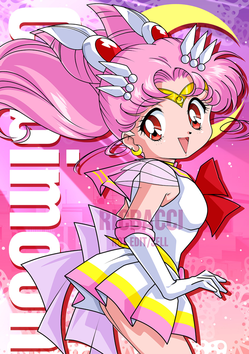 bishoujo_senshi_sailor_moon, bow, brooch, character_name, chibi_usa, choker, cone_hair_bun, double_bun