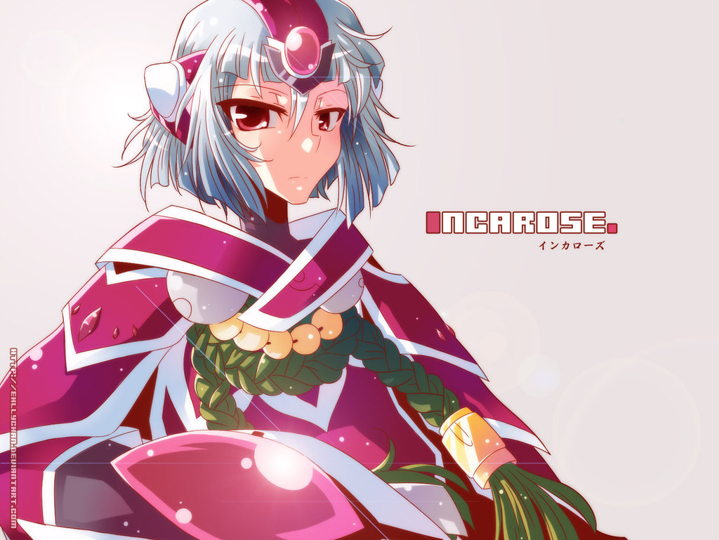 ehlly, frown, headgear, incarose, red_eyes, rope, serious, short_hair