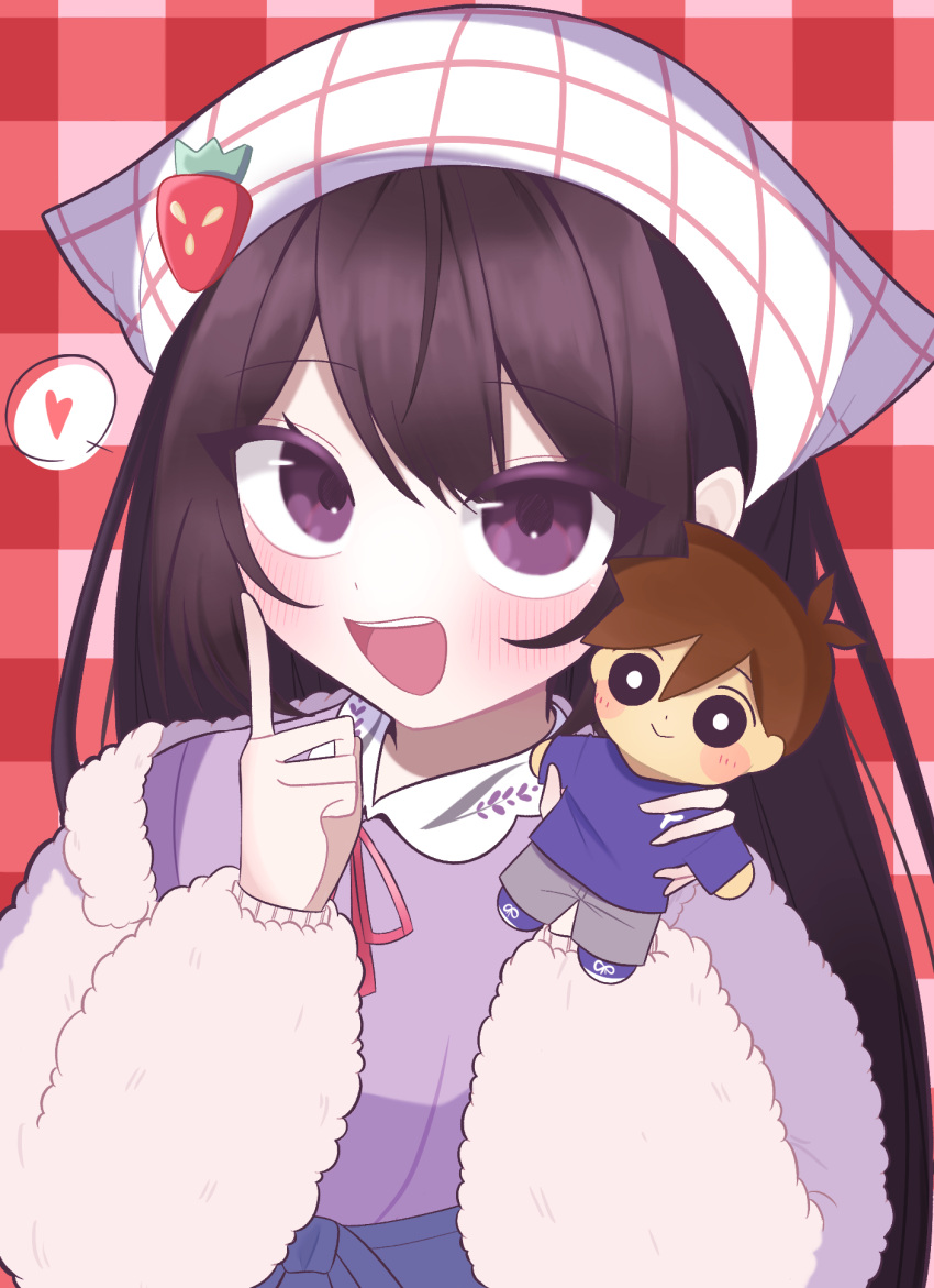 1girl, :d, amatomato_0141, bad_anatomy, bad_hands, blush, character_doll, collared_shirt
