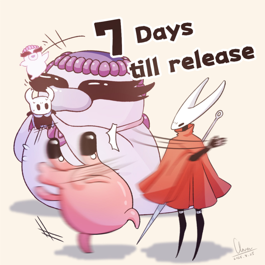 1other, 3girls, arthropod_girl, black_skin, cloak, clovergrasswang, colored_skin, commentary