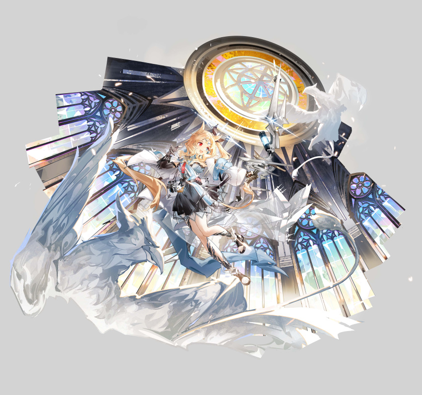 1girl, absurdres, alternate_costume, animal_ears, archetto_(arknights), architecture, arknights, belt