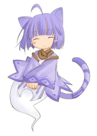 1girl, ^_^, ahoge, animal_ears, blue_dress, blue_hair, blush_stickers, brown_collar