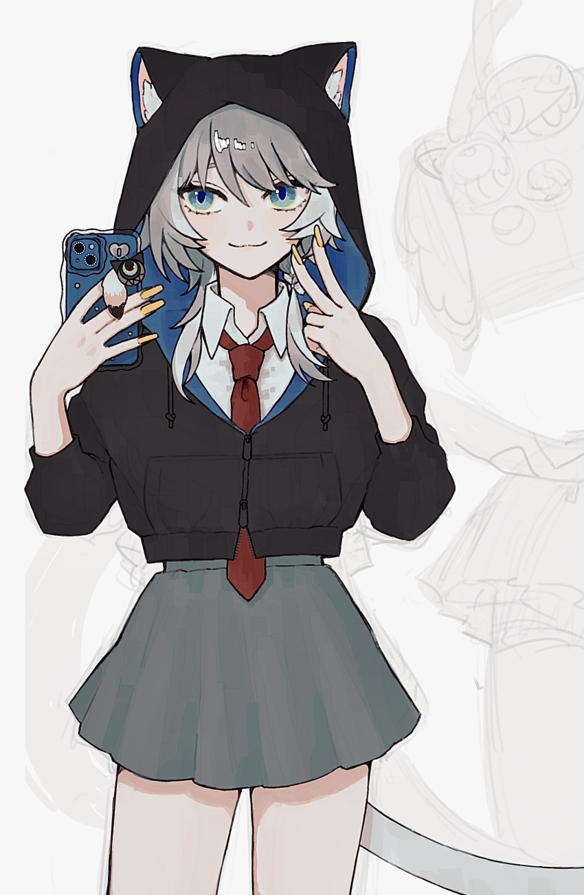 1girl, absurdres, achi2_inu, animal_ear_fluff, animal_ears, blue_eyes, bow, cat_ears