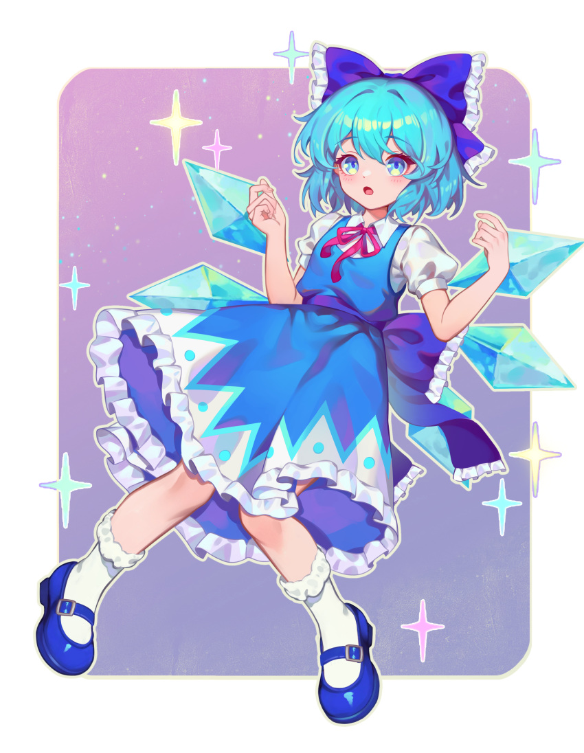 1girl, absurdres, blue_bow, blue_dress, blue_eyes, blue_hair, blue_shorts, blush