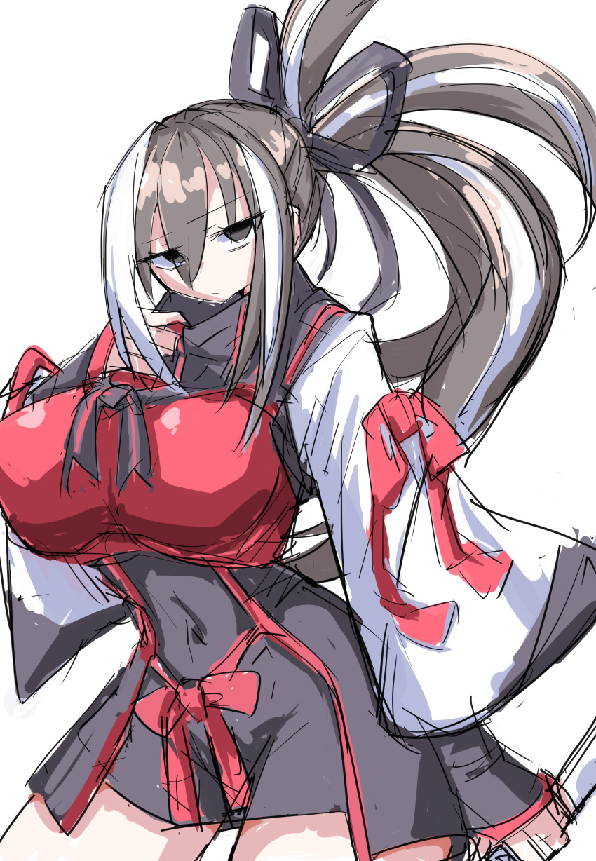 1girl, absurdres, alternate_breast_size_(larger), black_eyes, black_hair, breasts, fate/grand_order, fate_(series)