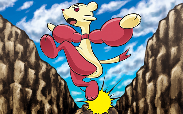 blue_sky, clouds, day, full_body, mienfoo, negishi_shigenori, official_art, open_mouth
