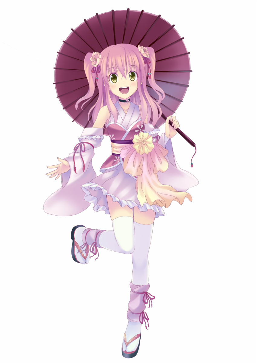 bow, choker, detached_sleeves, flower, hair_bow, hair_flower, hair_ornament, hair_ribbon