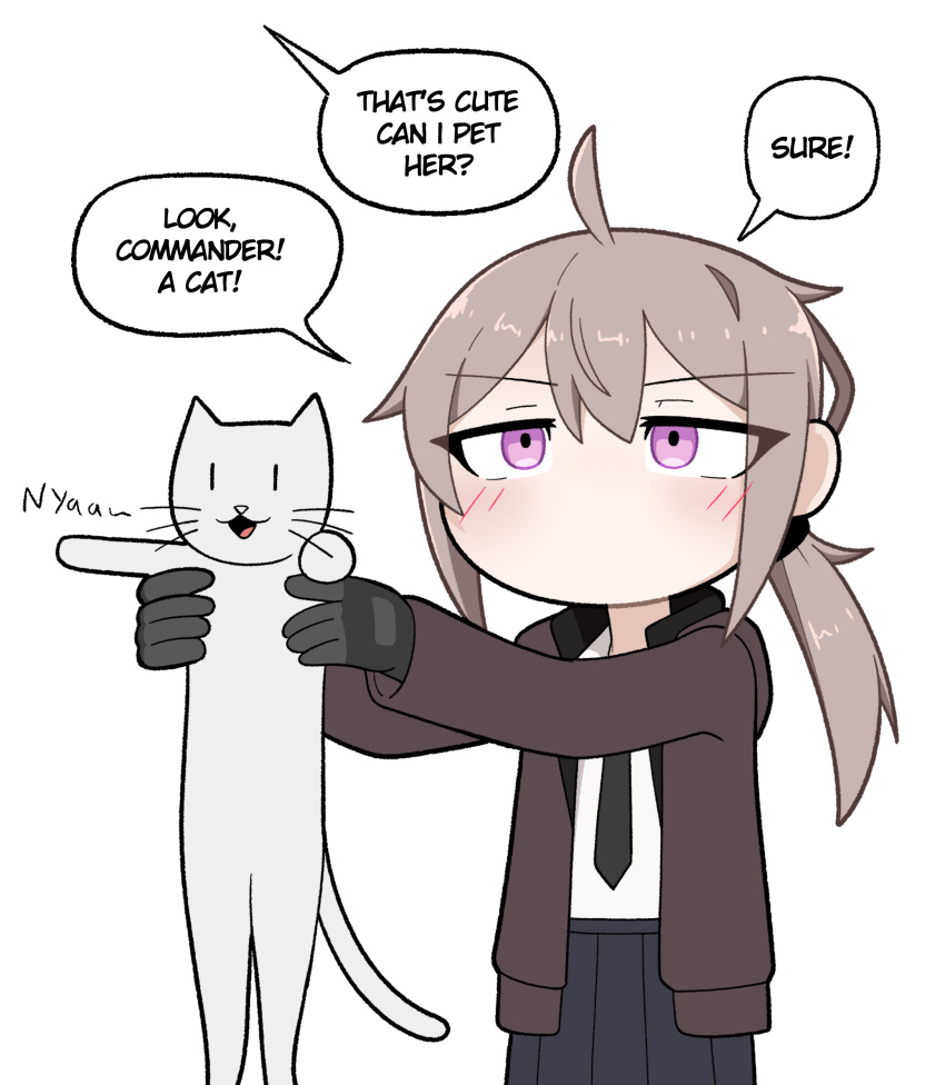 1girl, absurdres, ahoge, alcohol, animal, animal_ears, black_gloves, cat
