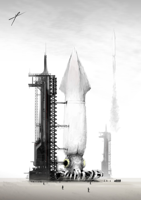 animal, animal_focus, giant_squid, launch_pad, ldt, non-humanoid_robot, original, oversized_animal