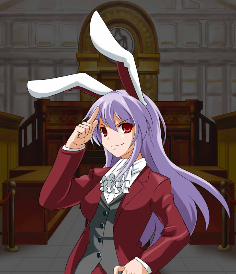 animal_ears, bad_id, be_(o-hoho), bunny_ears, bust, cosplay, courtroom, cravat