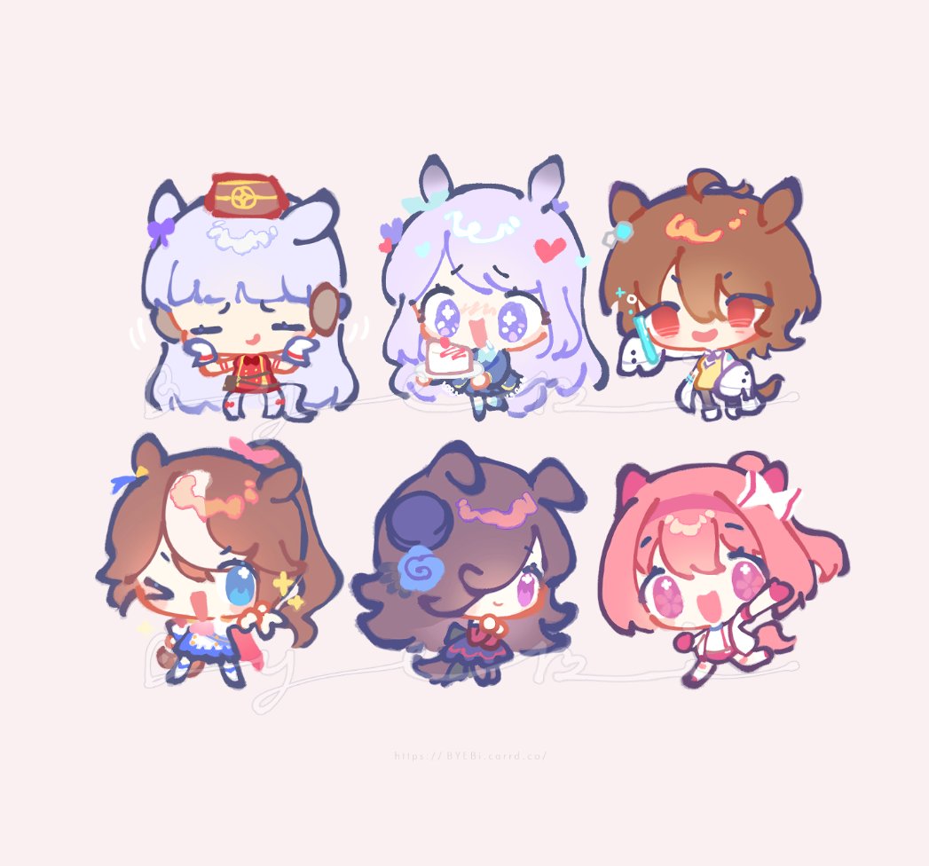 >_o, 6+girls, agnes_tachyon_(tach-nology)_(umamusume), agnes_tachyon_(umamusume), ahoge, animal_ears, arm_up, blunt_bangs