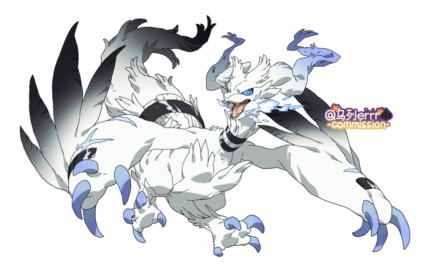 alternate_color, alternate_shiny_pokemon, black_feathers, black_fur, blue_claws, blue_eyes, blue_fur, blue_sclera