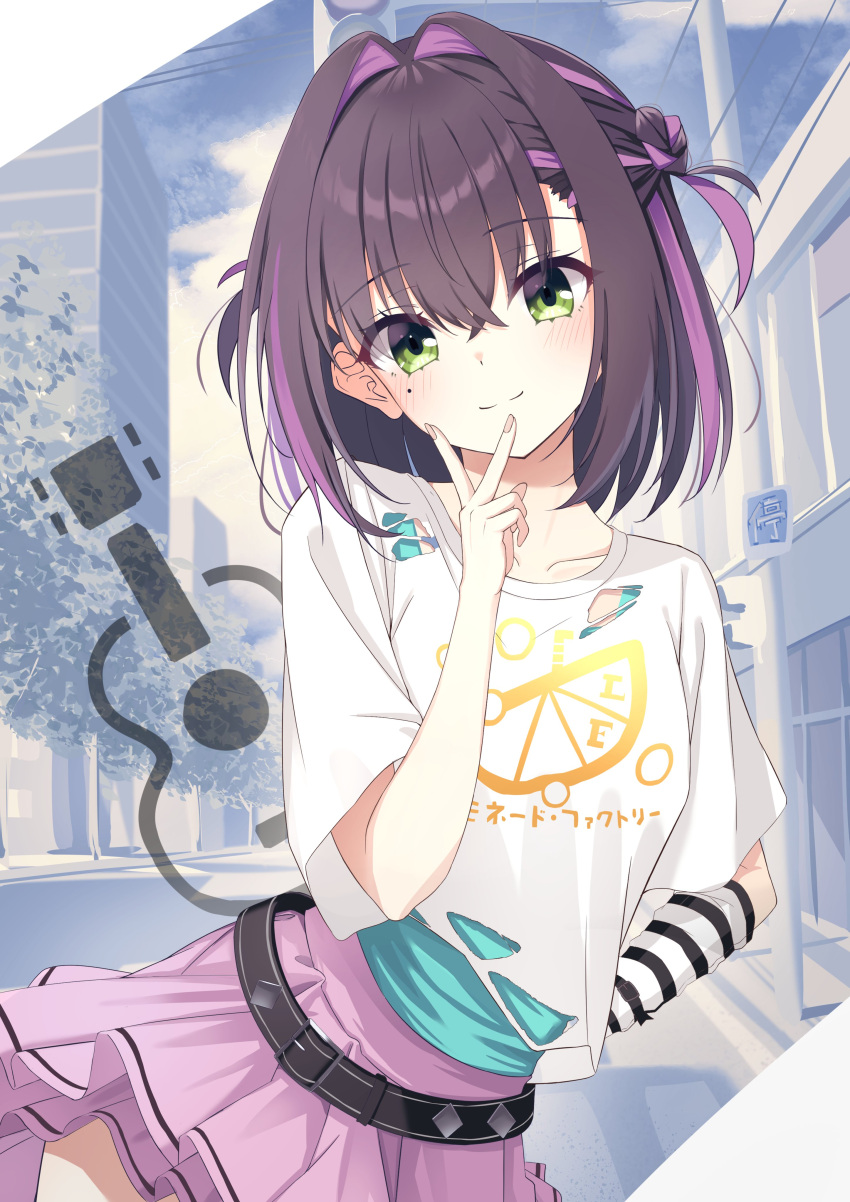 1girl, absurdres, arm_warmers, belt, black_belt, black_hair, closed_mouth, collarbone