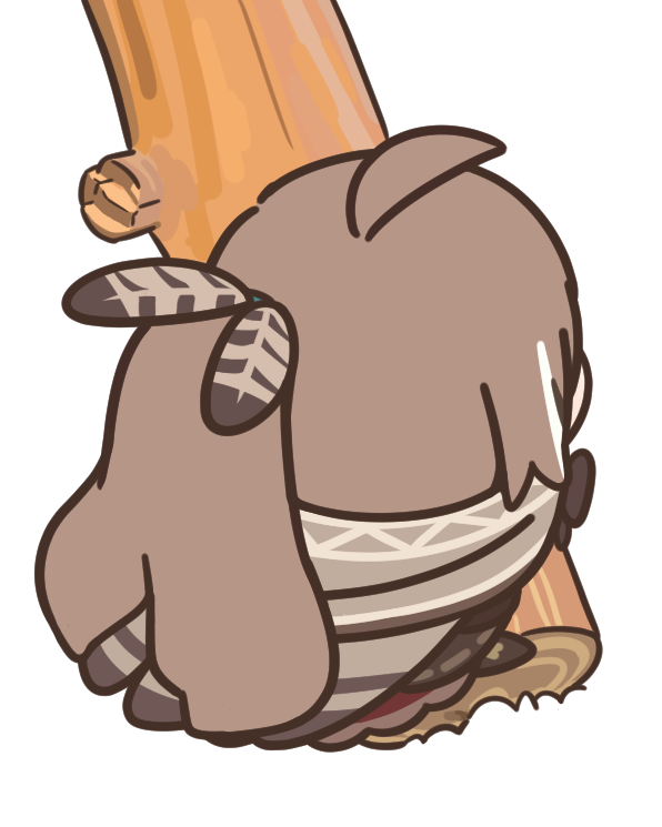 bird_legs, bird_tail, bloodymoonia, bow, bowtie, branch, brown_capelet, brown_cloak