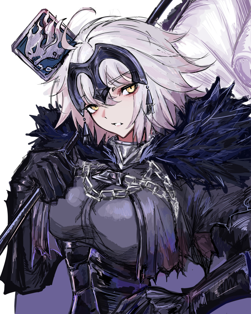 1girl, absurdres, armor, chain, fate/grand_order, fate_(series), fur_trim, gauntlets