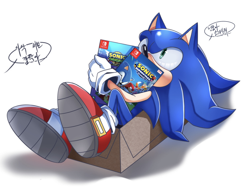 1boy, animal_ears, animal_nose, blue_fur, box, cameo, cardboard_box, full_body