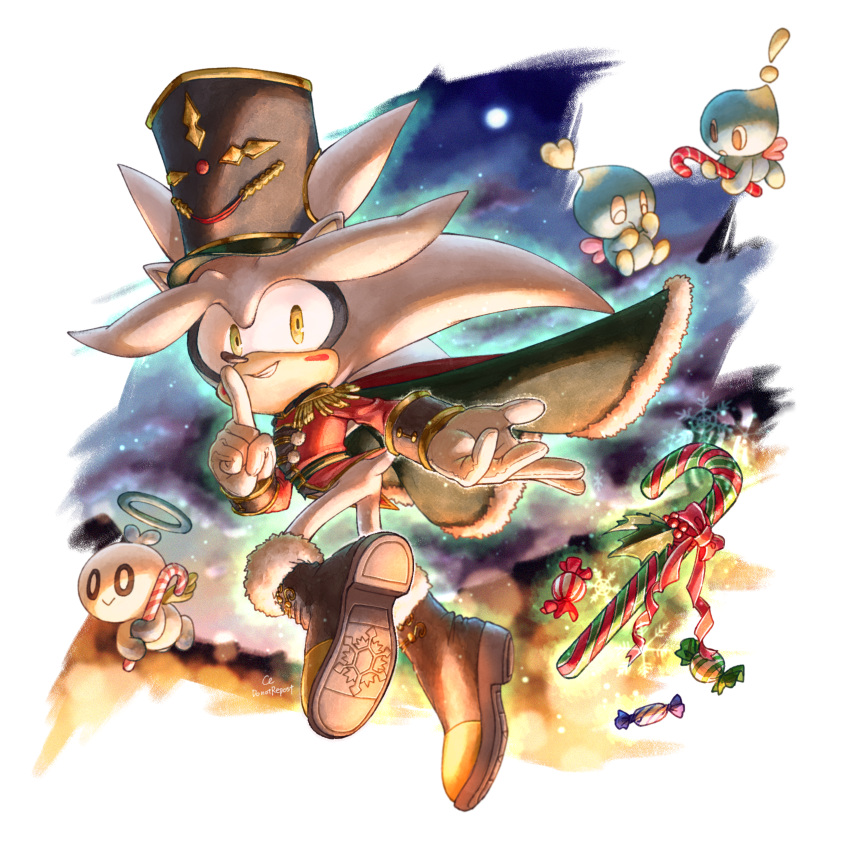 3582y, 3others, animal_ears, animal_nose, black_boots, black_hat, blush_stickers, boots