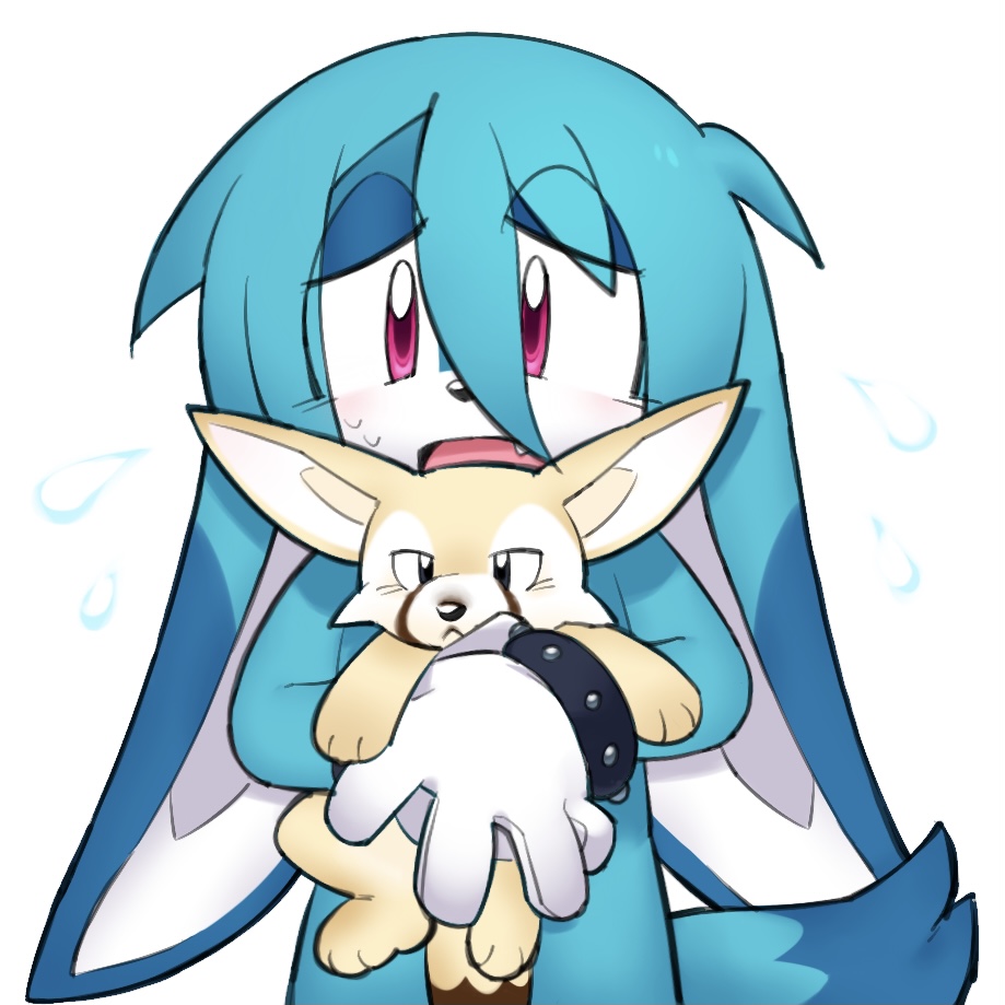 1boy, animal, animal_ears, blue_fur, bracelet, child, commentary, english_commentary