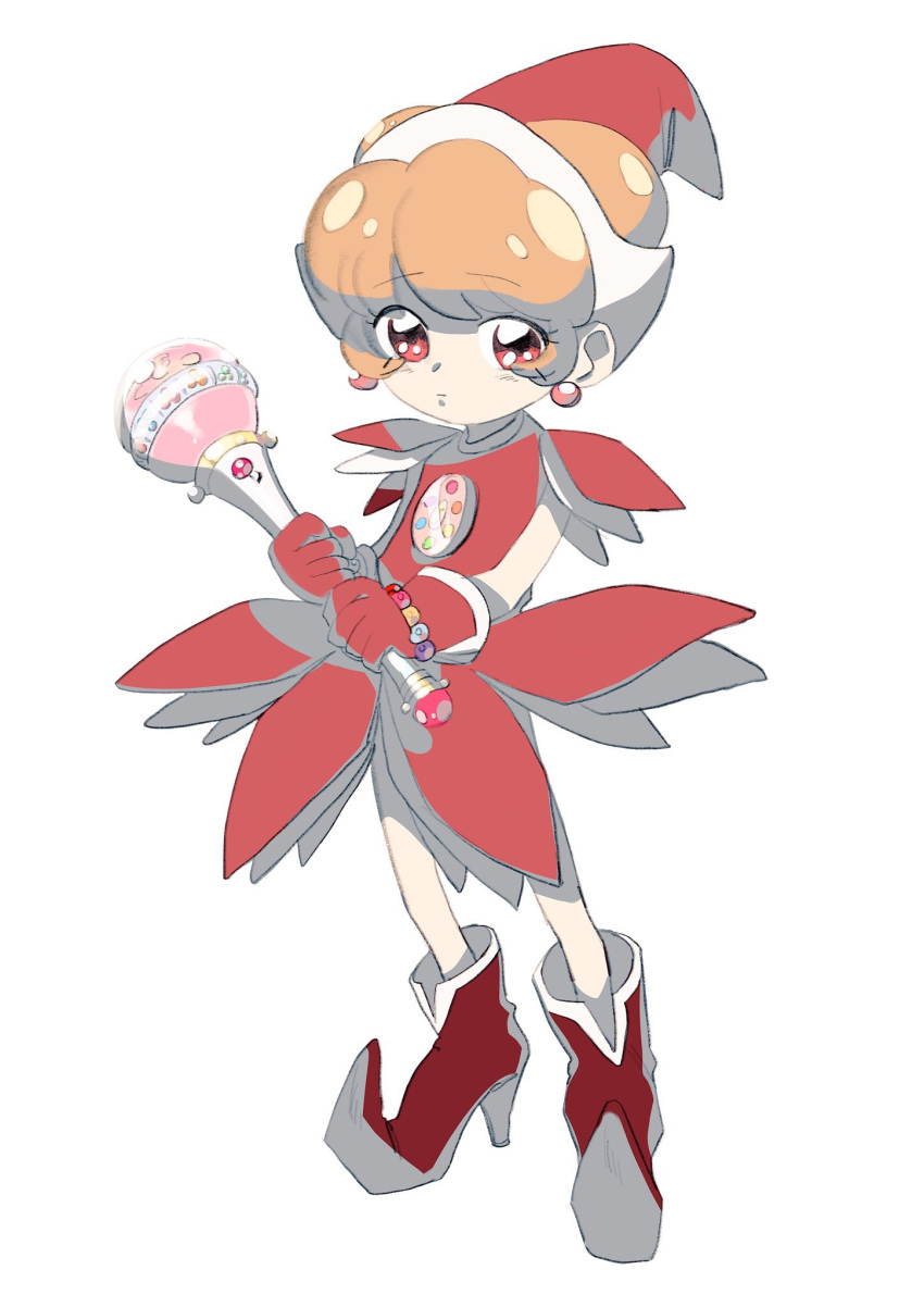 bondo_(doretto23), boots, bracelet, brown_hair, commentary_request, cosplay, dress, earrings