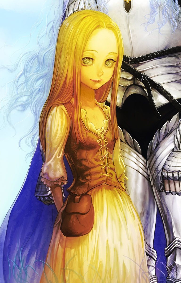 berserk, blonde_hair, flat_chest, griffith, highres, long_hair, nichts, pouch, sonia_(berserk)