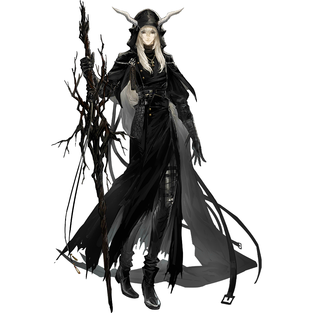 1boy, arknights, black_boots, black_capelet, black_gloves, black_robe, black_theme, boots