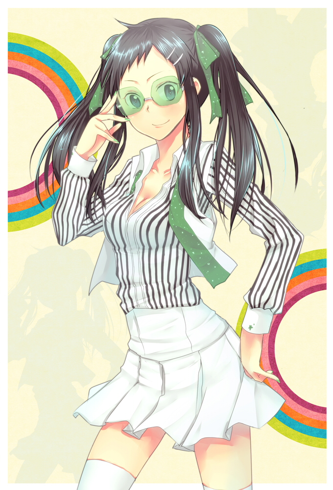 durarara!!, genderswap, hair_ribbon, long_hair, nail_polish, ribbon, rosa_tsubomi, ryuugamine_mikado, twintails