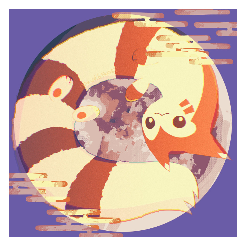 absurdres, animal_focus, brown_eyes, closed_mouth, furret, highres, mixed-language_commentary, moon