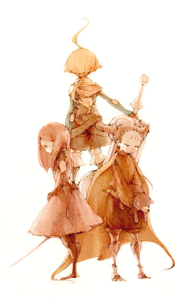 blue_eyes, final_fantasy, final_fantasy_tactics_advance, long_hair, luce-in-the-sky, marche_radiuju, mewt_randall, mewt_randell, mizu_kawa, pink_hair, ritz_malheur