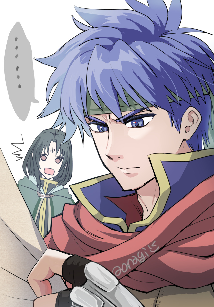 ..., 2boys, aonagimay, blue_eyes, blue_hair, commentary_request, facial_mark, fire_emblem