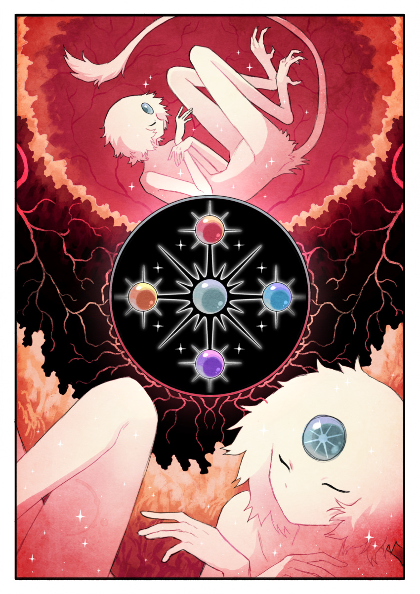 1other, blue_gemstone, body_fur, border, forehead_jewel, gem, highres, jejejunum