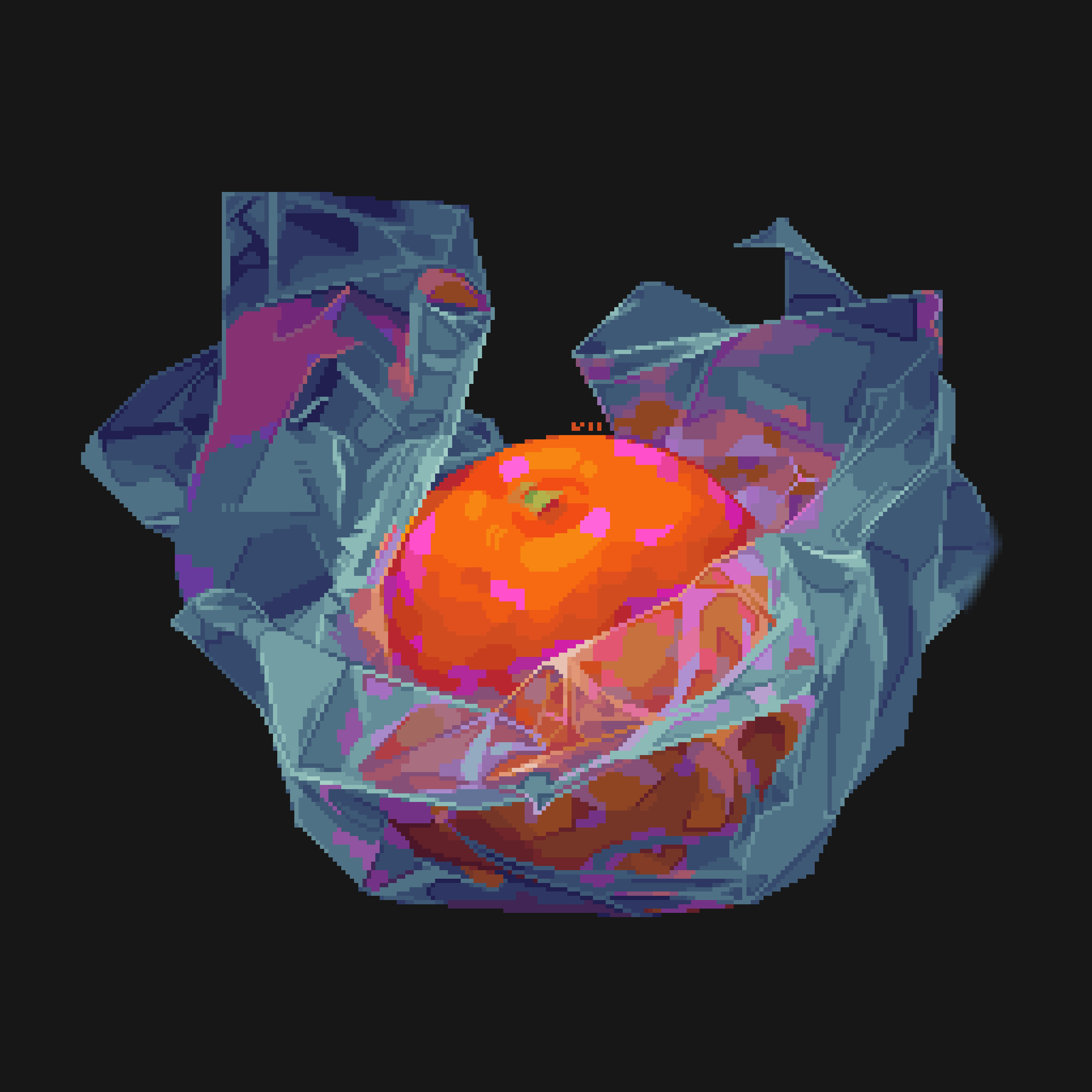 absurdres, black_background, food, food_focus, food_wrapper, fruit, highres, no_humans