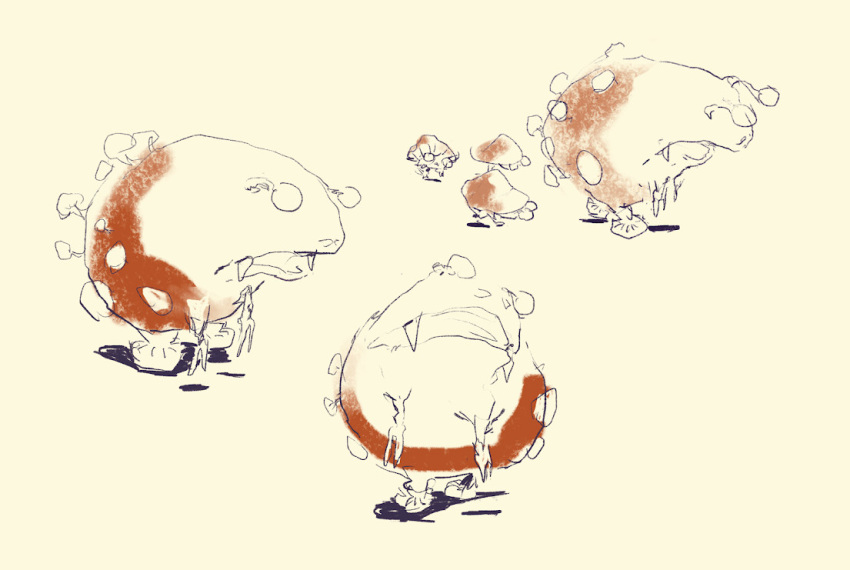 bulborb, commentary, creature, creature_focus, dwarf_bulborb, empty_eyes, english_commentary, fangs