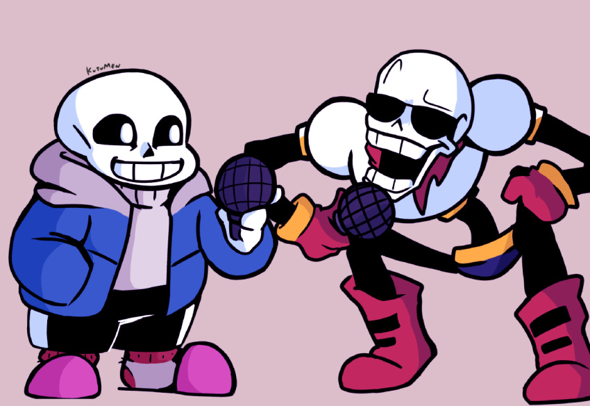 2021, 2boys, 2d, armor, artist_name, black_shorts, blue_jacket, blue_shorts