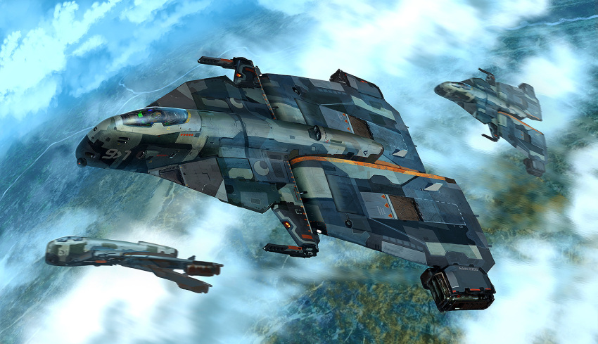 1other, above_clouds, clouds, cockpit_sitting, edouard_groult, flying, from_above, military_vehicle