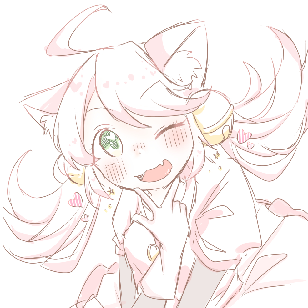 1girl, 2022, 2d, animal_ears, apron, cacaonibs00, cat_ears, cat_girl