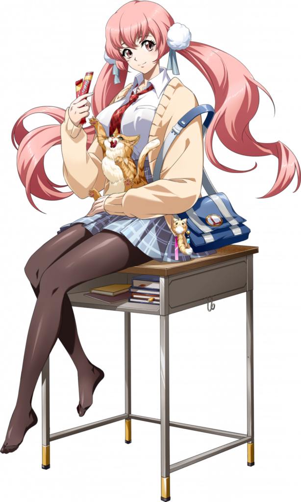 1girl, animal, argyle_clothes, argyle_necktie, bag, bag_charm, bengal_cat, black_pantyhose