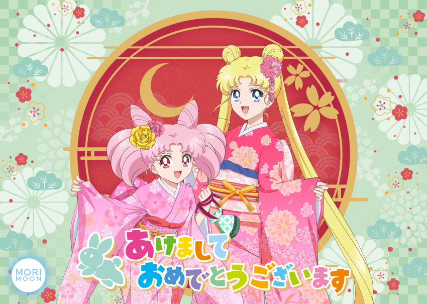bishoujo_senshi_sailor_moon, bishoujo_senshi_sailor_moon_crystal, blonde_hair, blue_eyes, chibi_usa, cone_hair_bun, double_bun, flower
