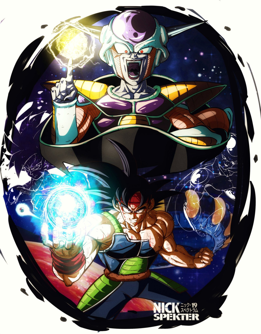 armor, bardock, black_eyes, black_hair, cross_scar, dragon_ball, dragon_ball_z, frieza