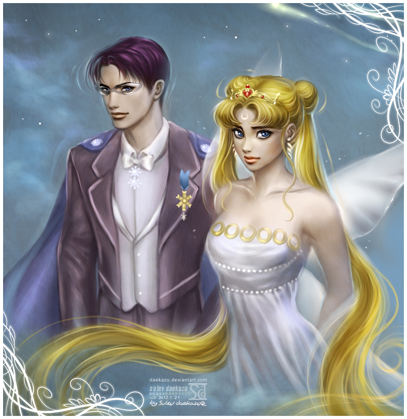 1boy, 1girl, absurdly_long_hair, armpits, bare_arms, bare_shoulders, bishoujo_senshi_sailor_moon, black_hair