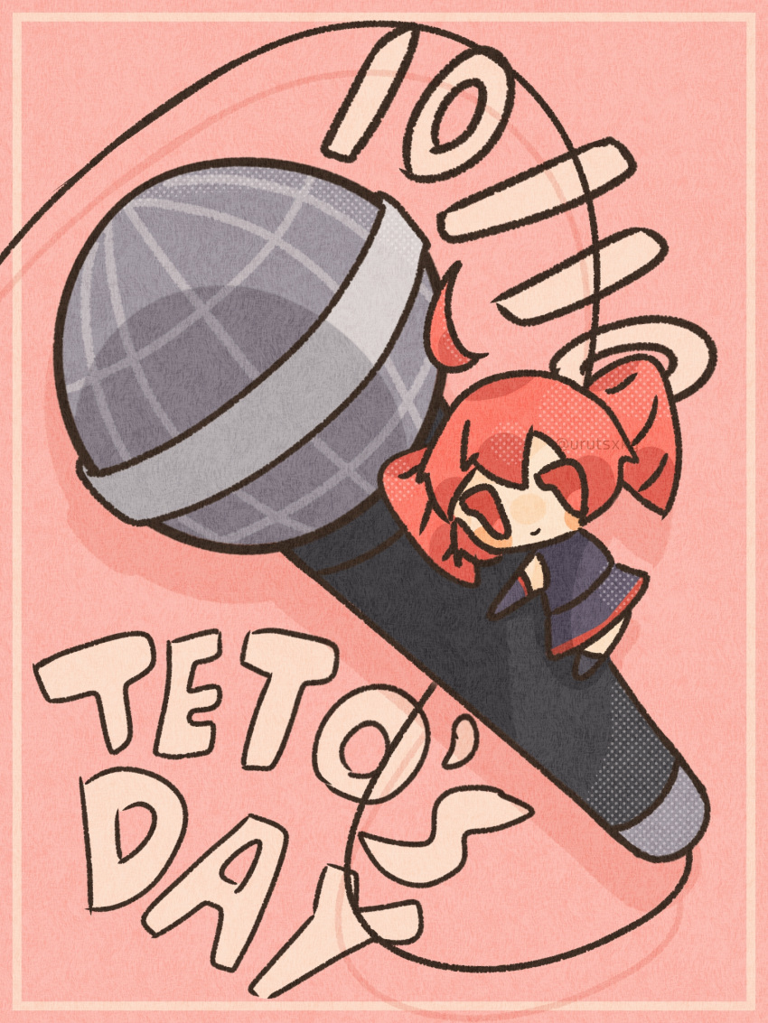 1girl, ahoge, chibi, chibi_only, detached_ahoge, drill_hair, highres, kasane_teto