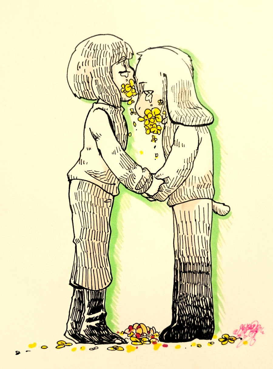 1boy, 1other, 2017, 2d, ambiguous_gender, animal_ears, ankle_boots, anthro