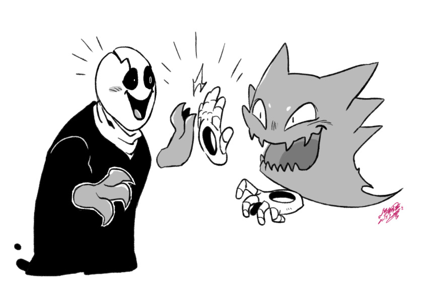 1boy, 2017, 2d, avimedes, crossover, digital_media, duo, fangs