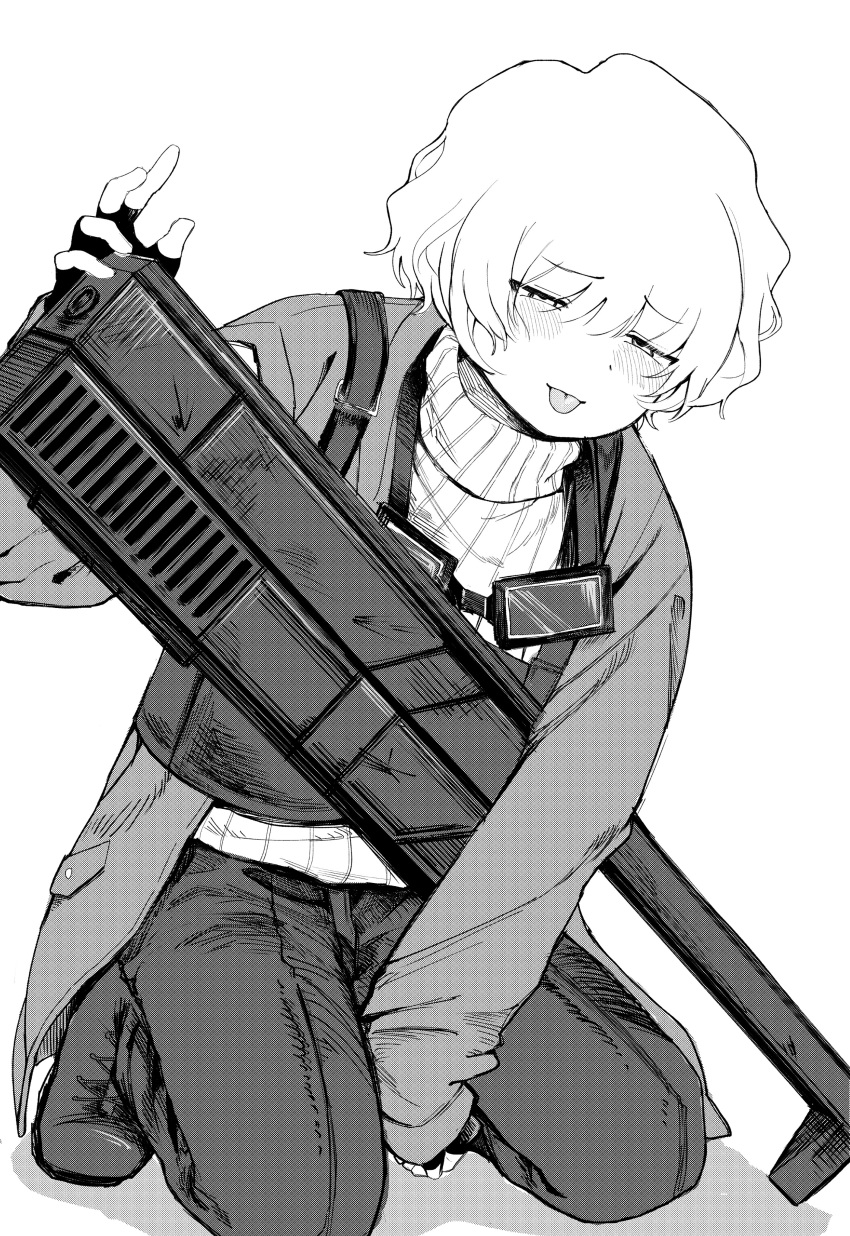 1boy, absurdres, anoon133, commentary, fingerless_gloves, gloves, goggles, goggles_around_neck