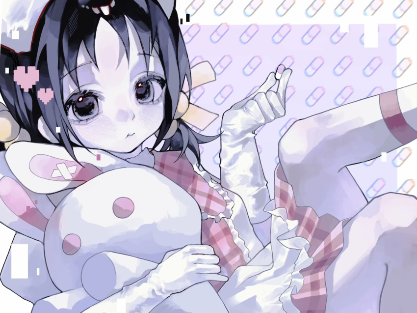 1girl, artist_request, bad_id, bad_pixiv_id, black_hair, border, check_artist, closed_mouth