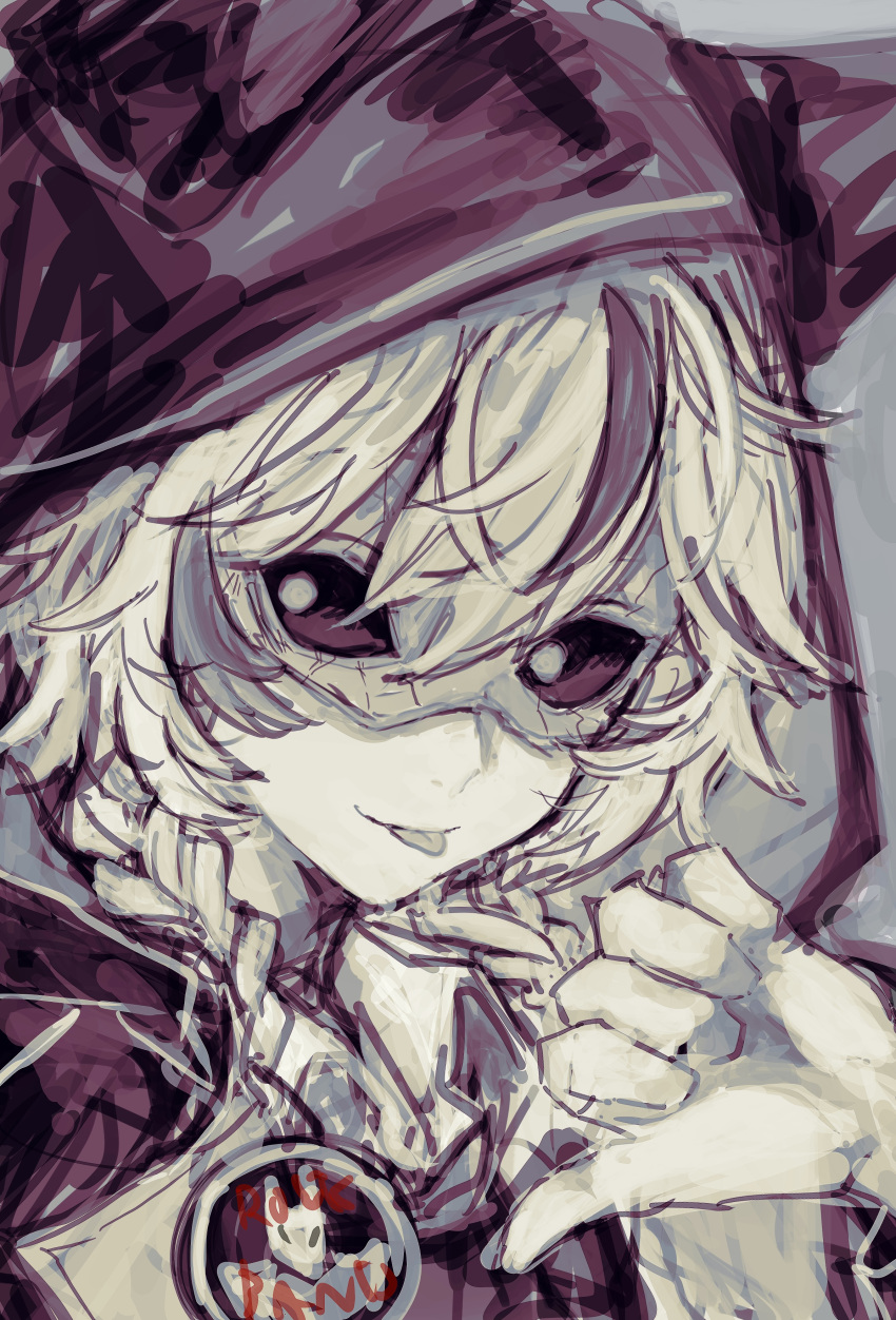 1boy, :p, absurdres, animal_ear_hood, black_sclera, black_streaks, braid, bright_pupils