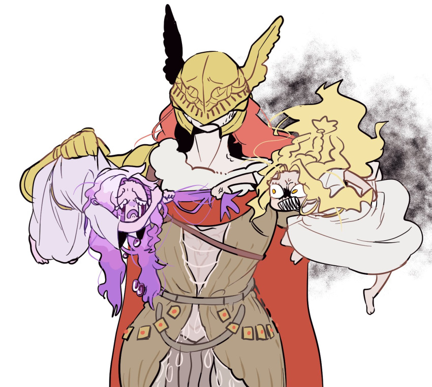 1280x720, 1boy, 1girl, 1other, alternate_form, androgynous, armor, barefoot